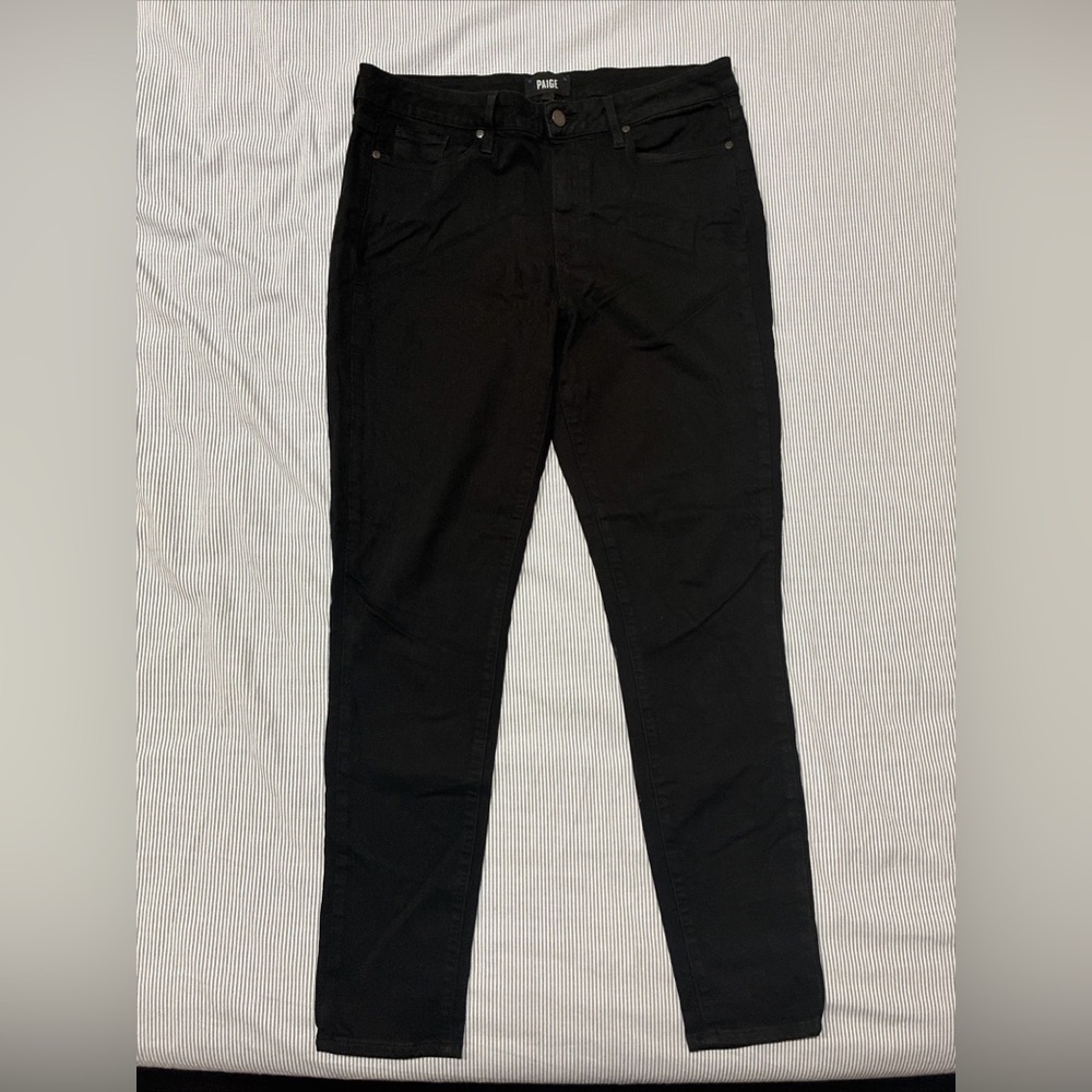 Paige Hoxton Ultra Skinny Jeans Women’s Size 32 Black Stretch Denim High Rise